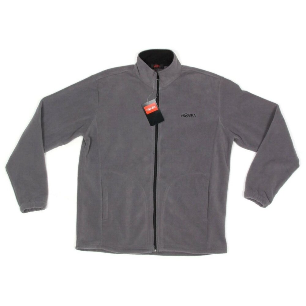 New Honma Golf Japan Mens Gray Fleece Zip Jacket Japanese size M - 121